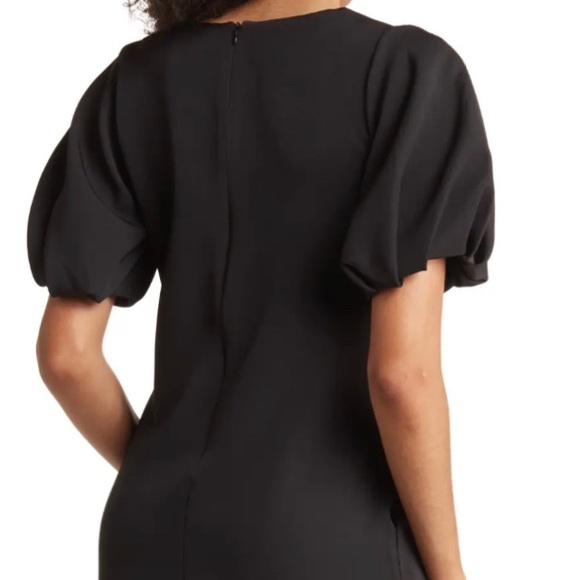 Sam Edelman Puff Sleeve Shift Dress Color Black Size 6 perfect little blk dress - Picture 4 of 5
